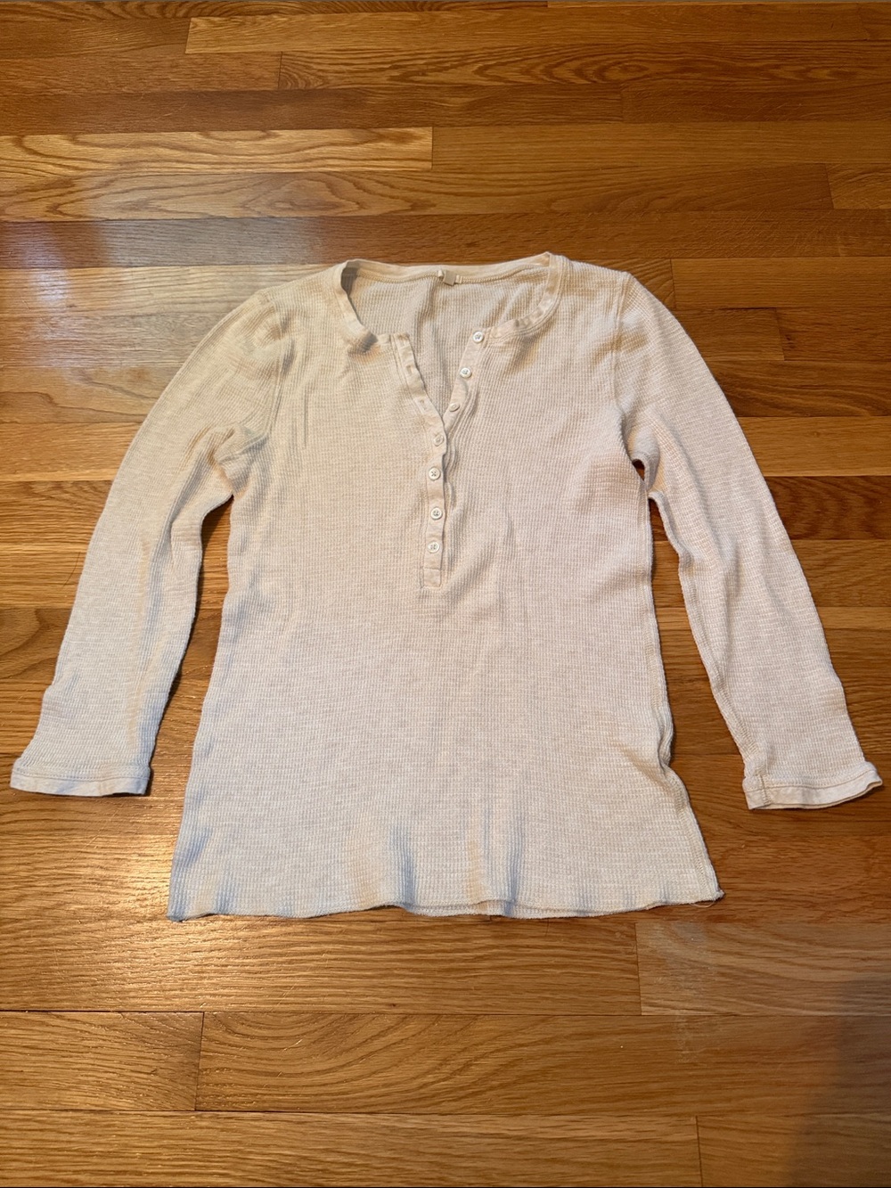 J. Crew Cream waffle top